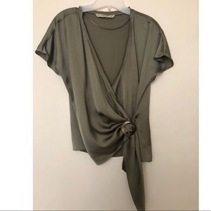 Zara Silk Wrap Top